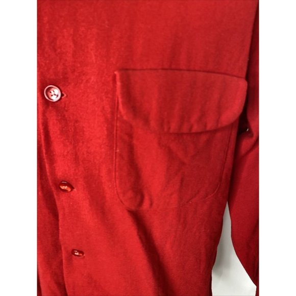Pendleton Mens Board Shirt Size L Red Virgin Wool Loop Collar Button Down - Picture 6 of 16